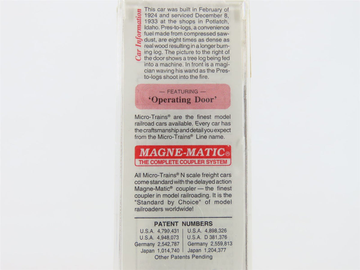 N Scale Micro-Trains MTL 42060 Potlatch Lumber Co. &quot;Pres-to-logs&quot; Box Car #425