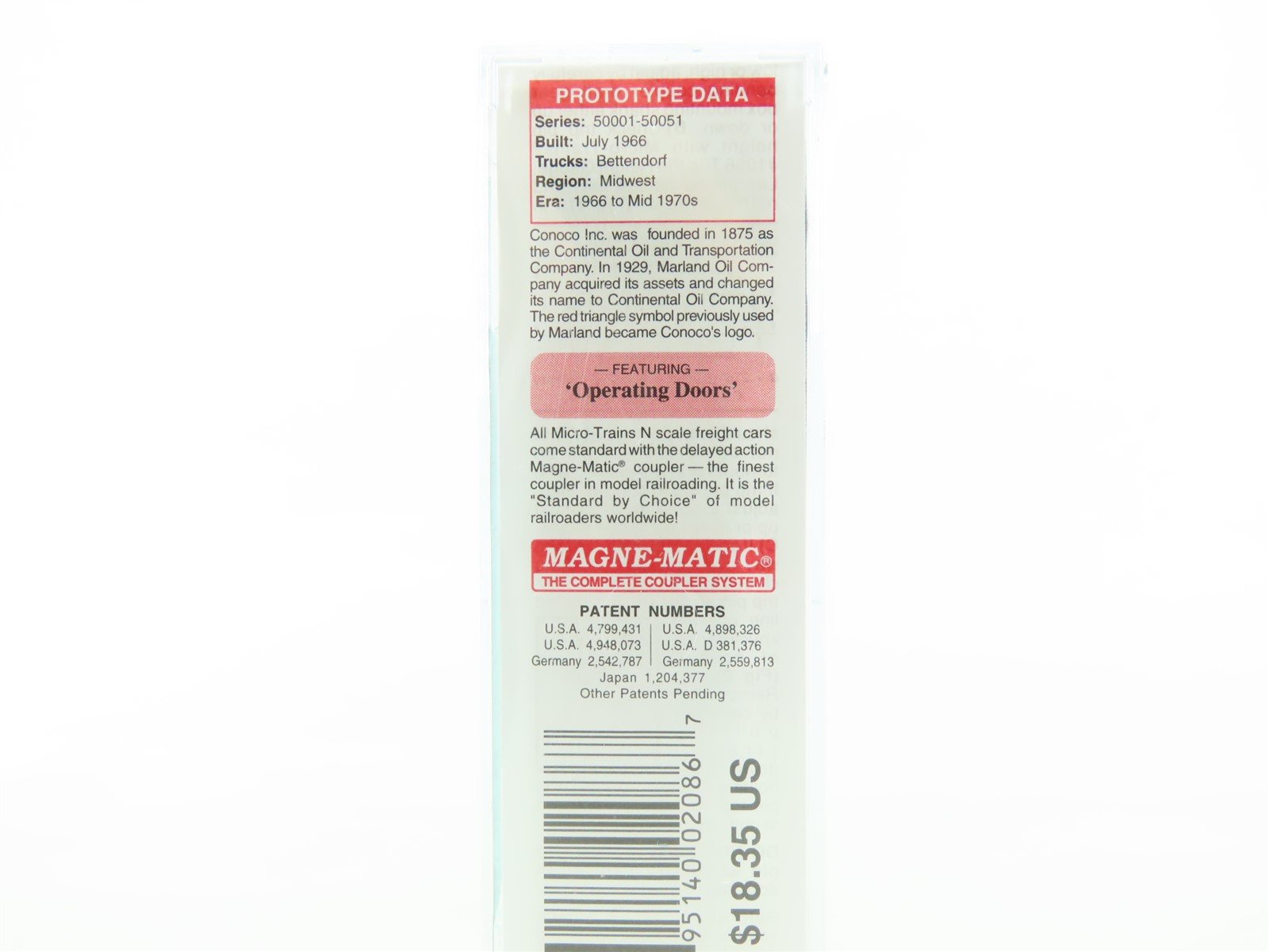 N Scale Micro-Trains MTL 07800120 CONX Conoco 50' Auto Box Car #50004