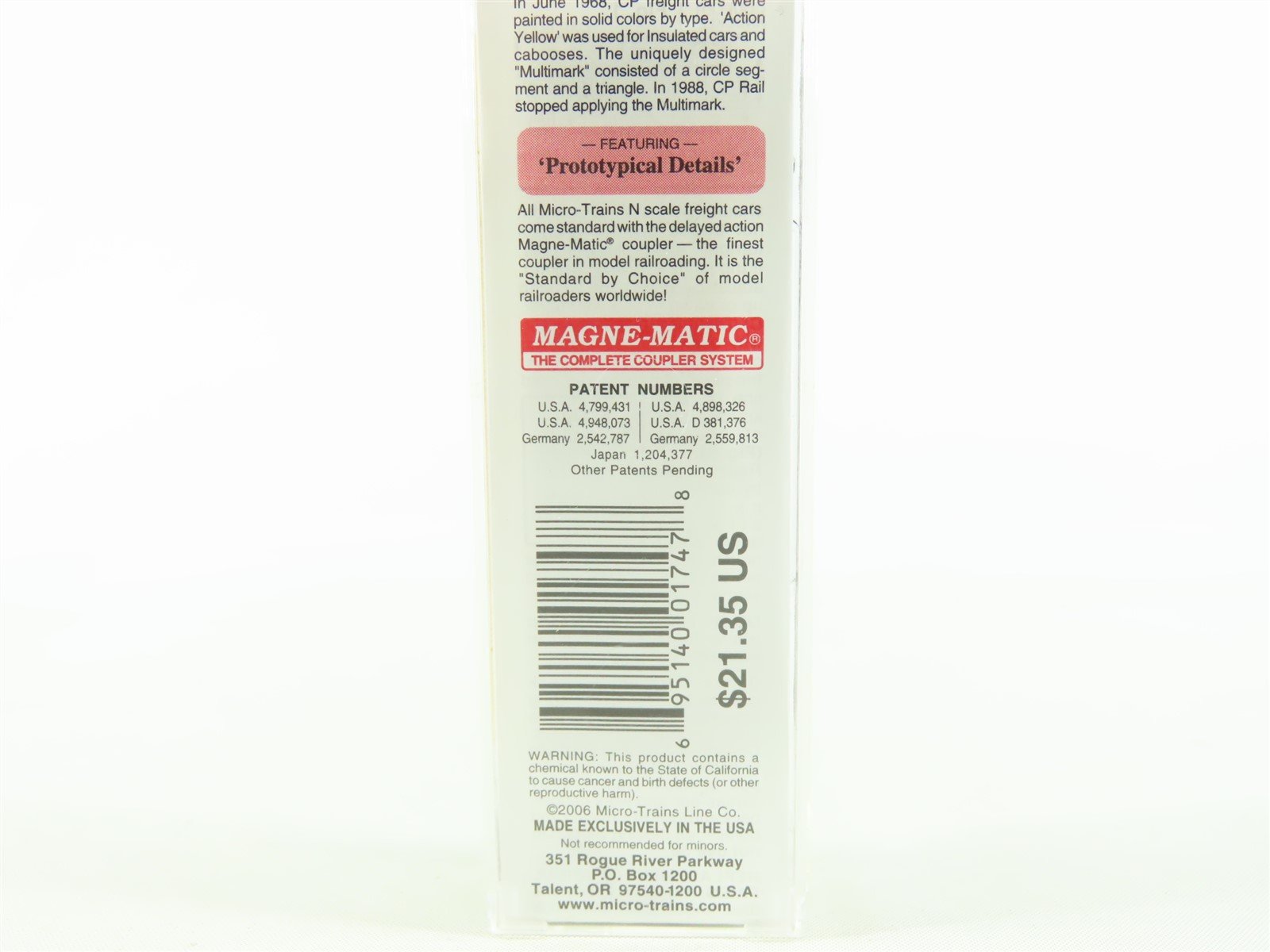 N Scale Micro-Trains MTL 07400010 CP Canadian Pacific 40' Box Car #165181