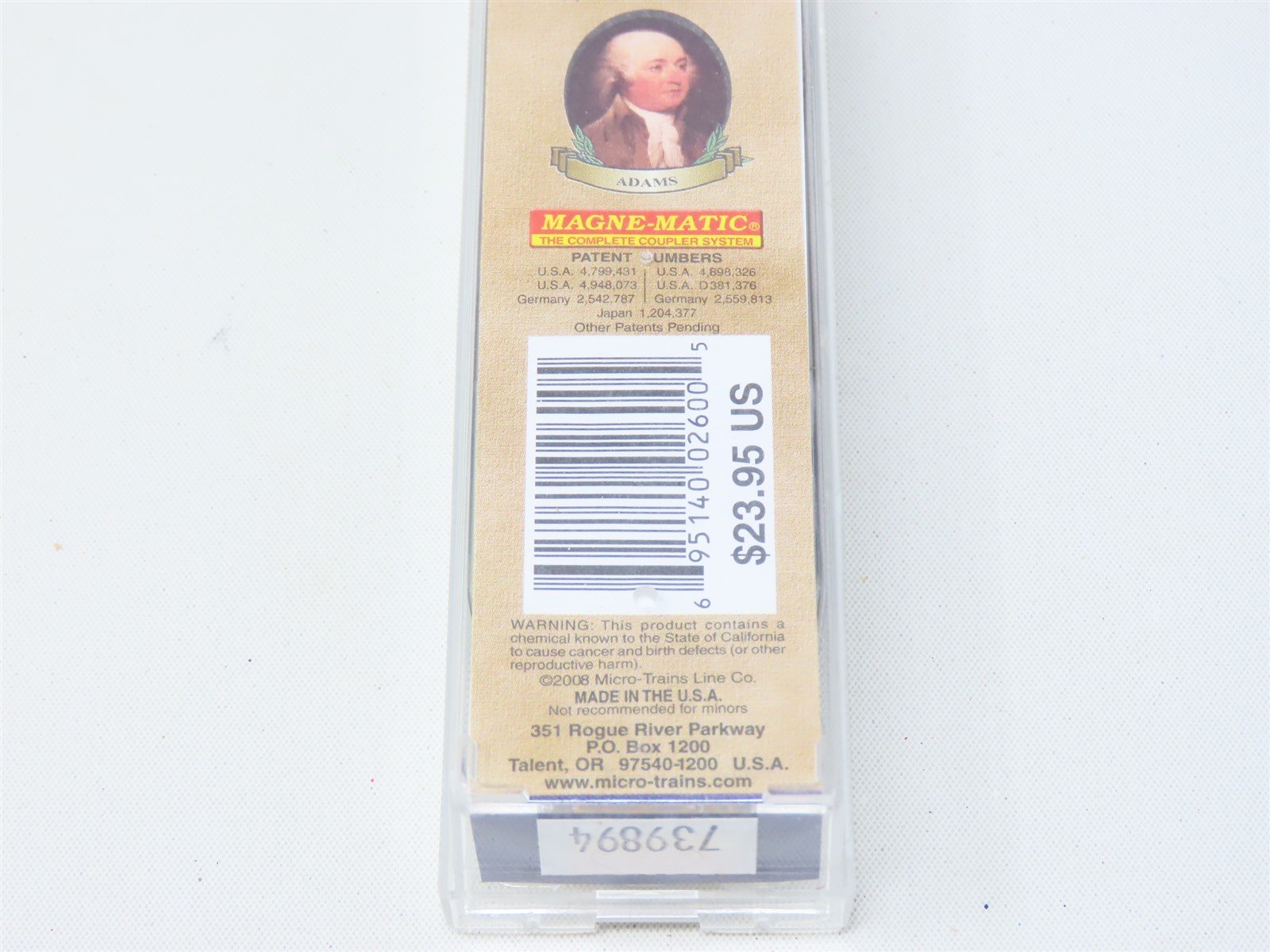 N Scale Micro-Trains MTL #07400102 Presidential Car 40' Box Car - John Adams