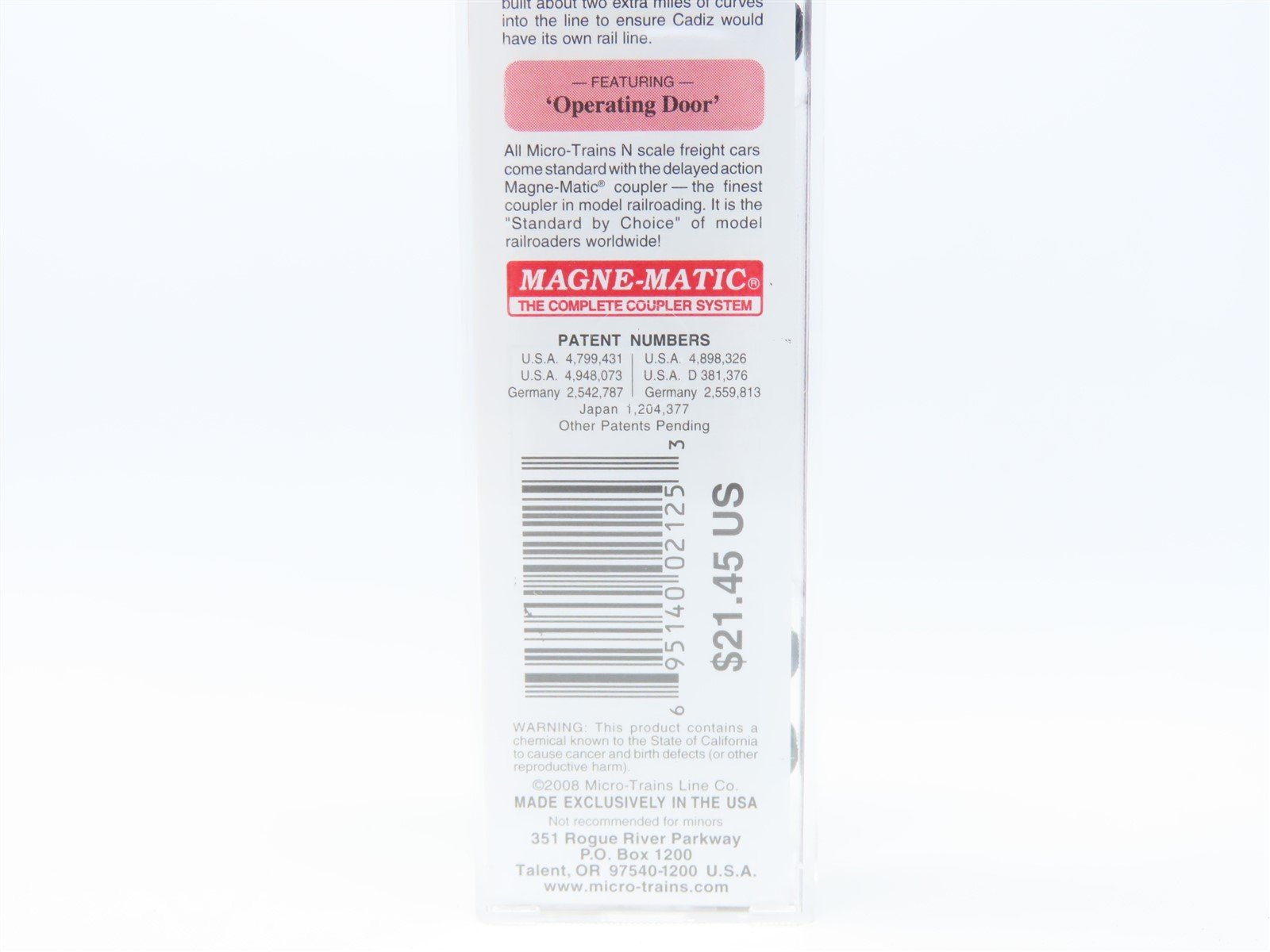 N Scale Micro-Trains MTL #02500690 CAD Cadiz Railroad 50' Box Car #1094