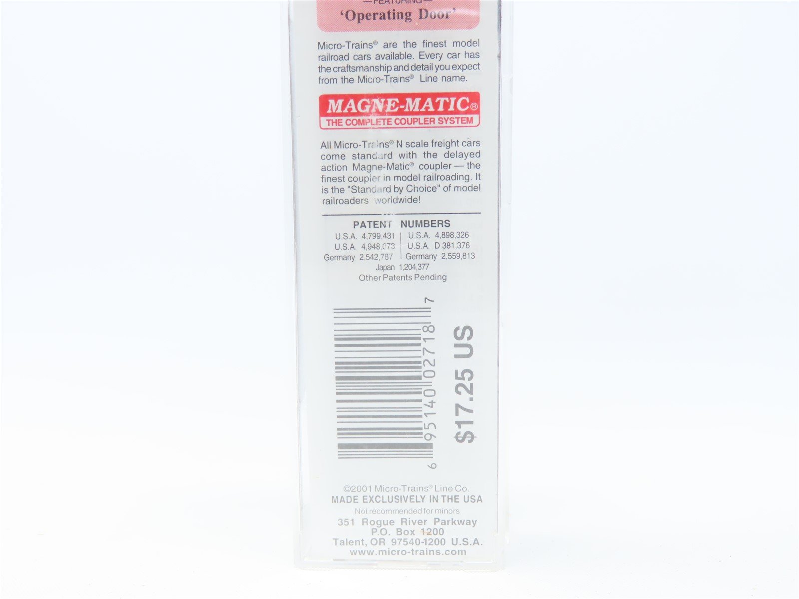 N Scale Micro-Trains MTL #25040 CIRR Chattahoochee Industrial 40' Box Car #90068