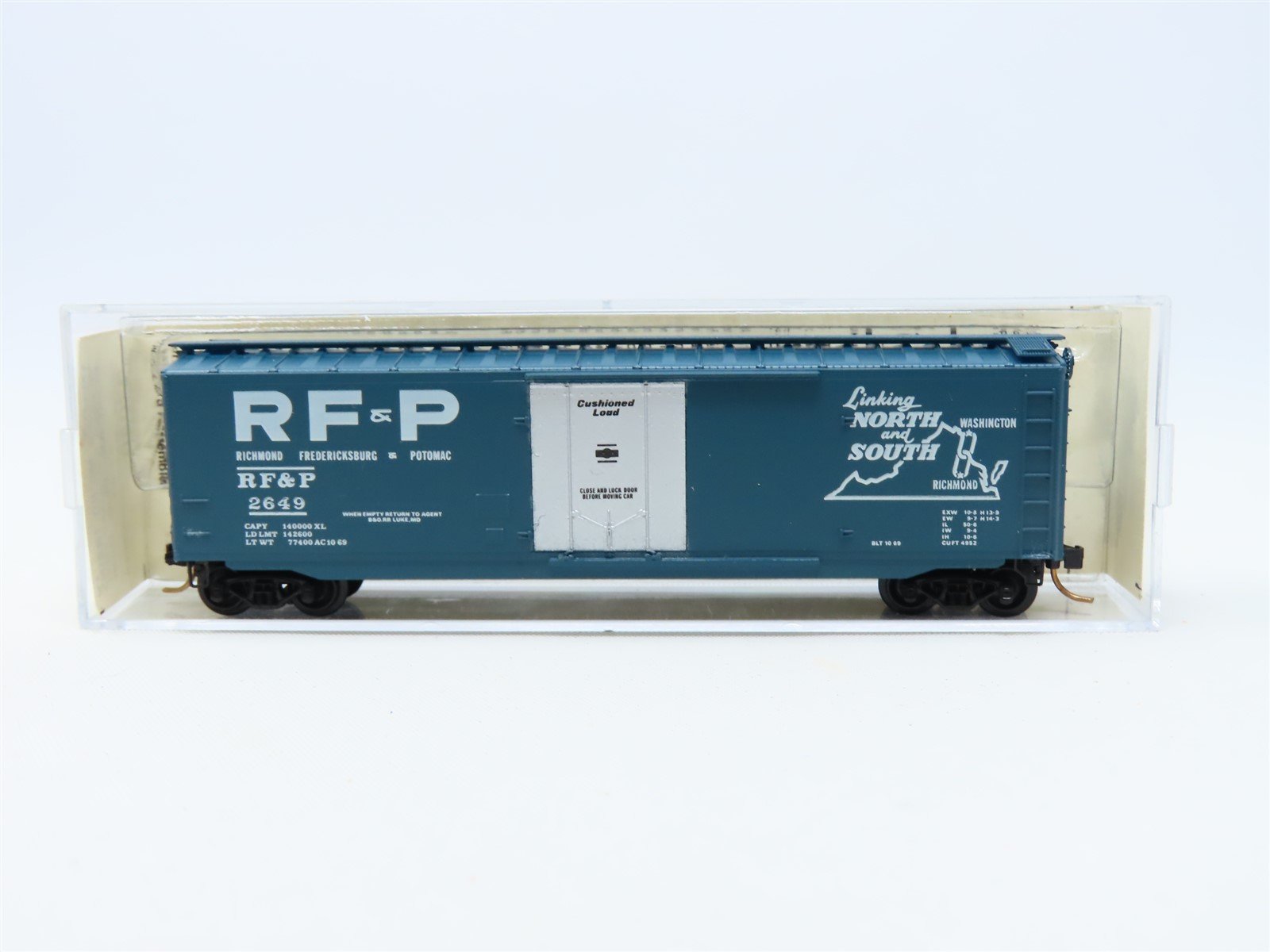 N Scale Kadee Micro-Trains MTL #32040 RF&P 50' Plug Door Box Car #2649