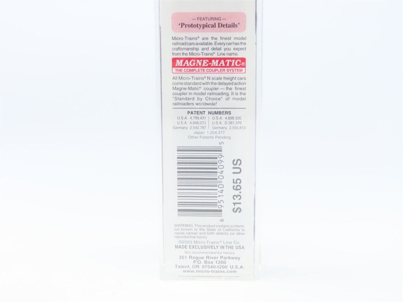 N Scale Micro-Trains MTL #32260 PGE Pacific Great Eastern 50' Box Car #4521