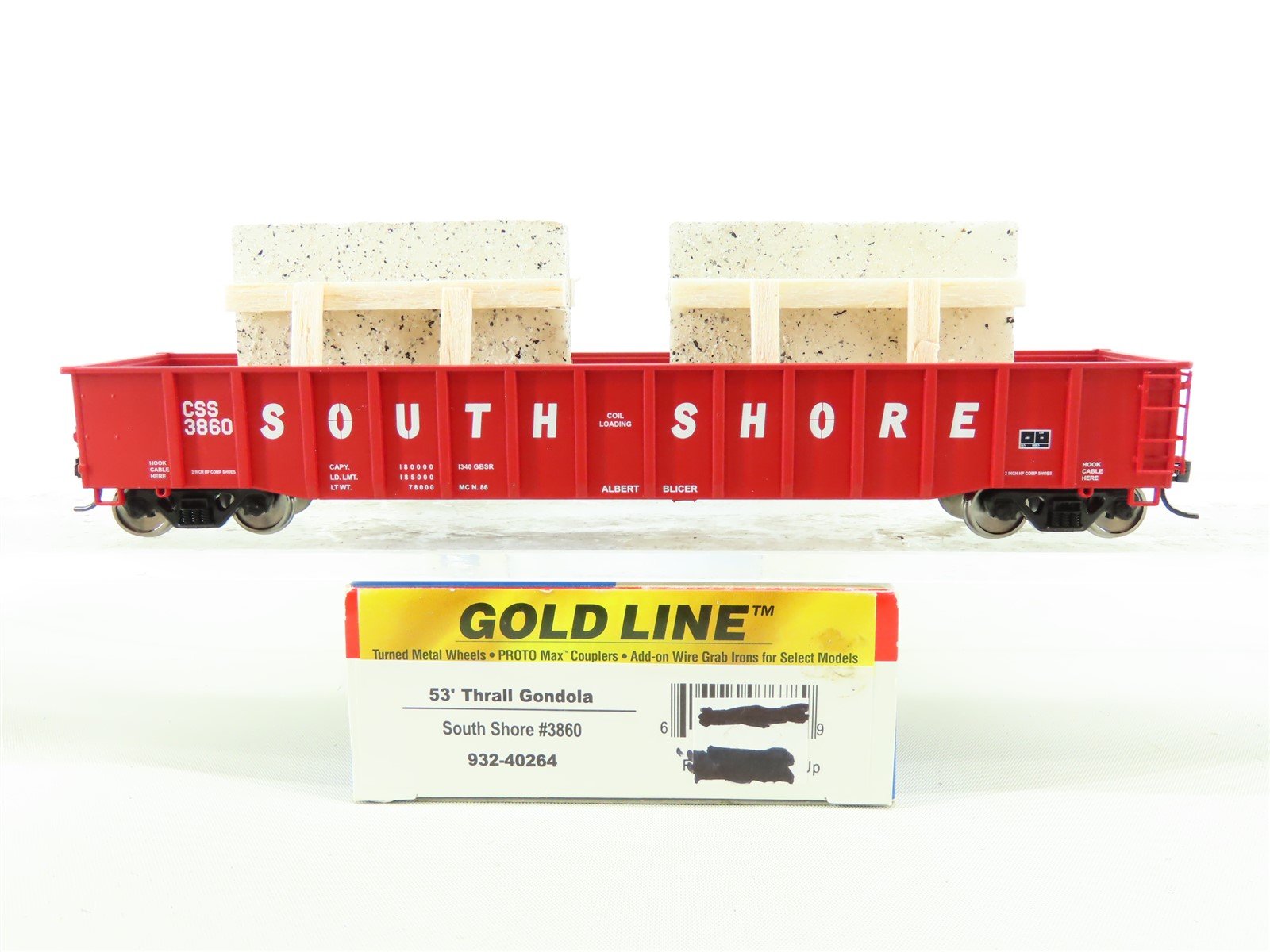 HO Walthers Gold 932-40264 CSS South Shore 53' Gondola #3860 w/Pro Custom Load