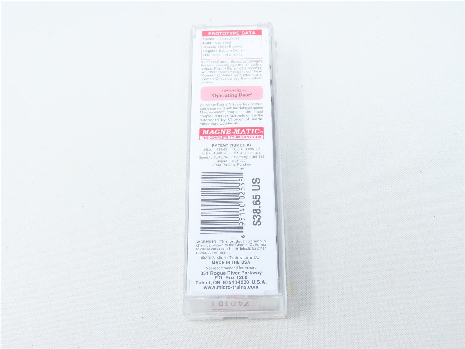 N Micro-Trains MTL 03100076 C&O The Chessie Route 50' Single Door Box Car #21494