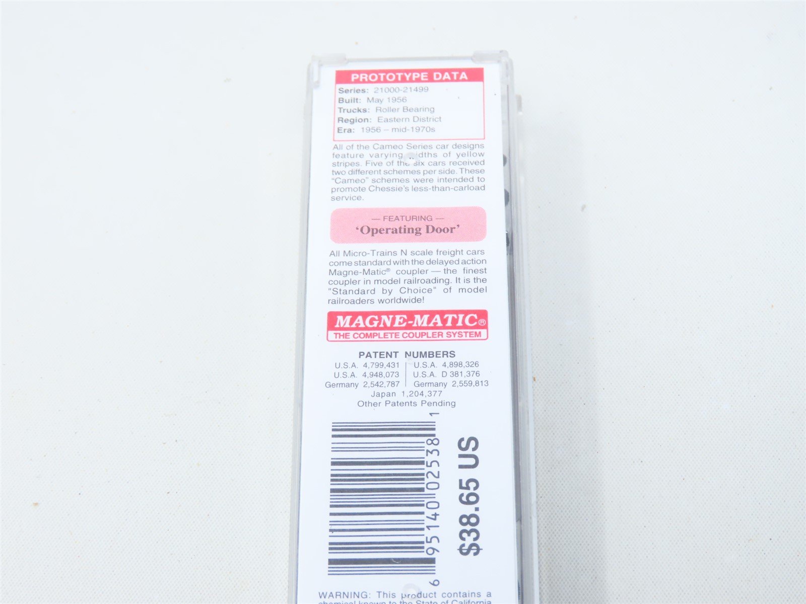 N Micro-Trains MTL 03100076 C&O The Chessie Route 50' Single Door Box Car #21494