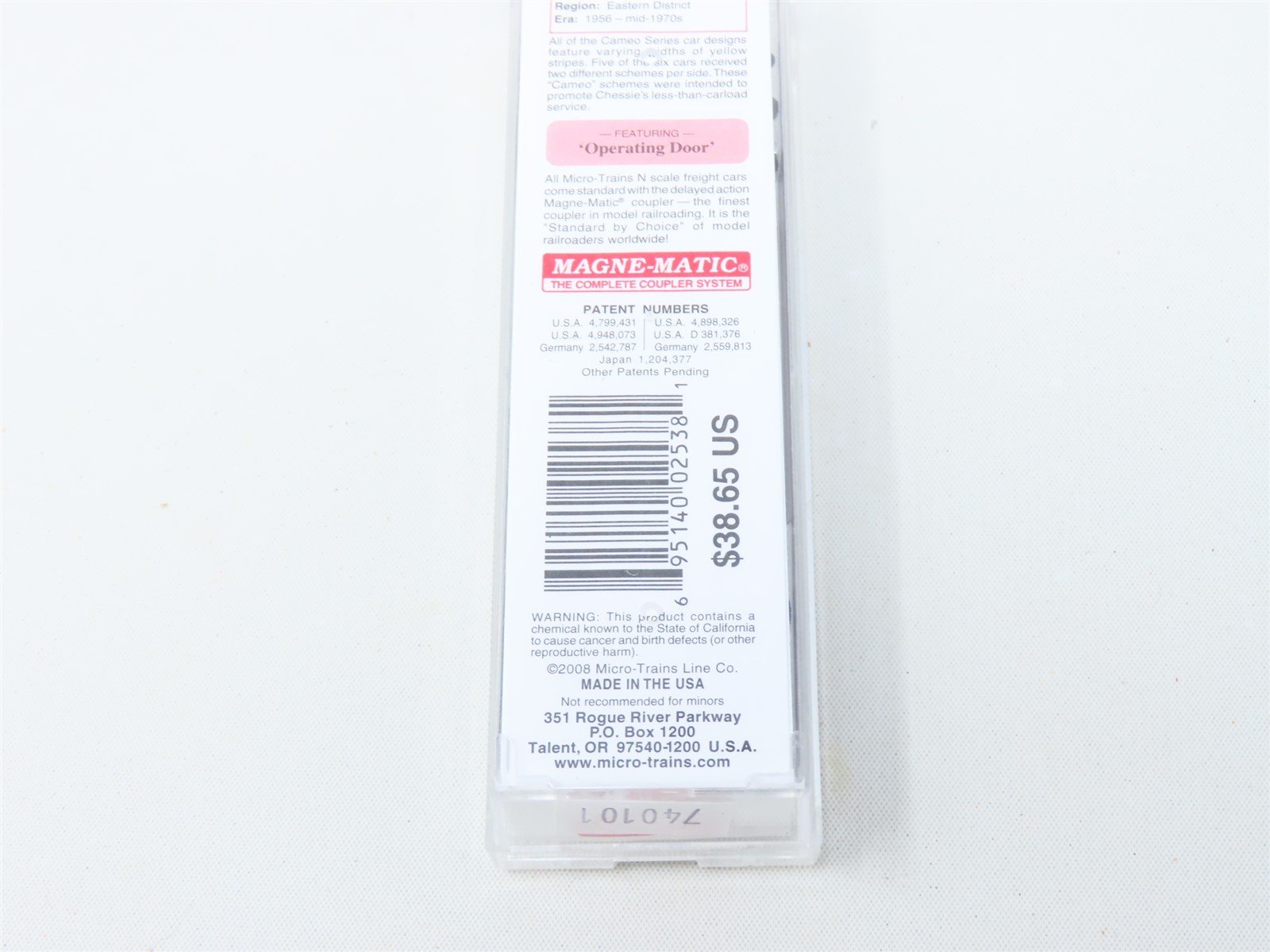 N Micro-Trains MTL 03100076 C&O The Chessie Route 50' Single Door Box Car #21494