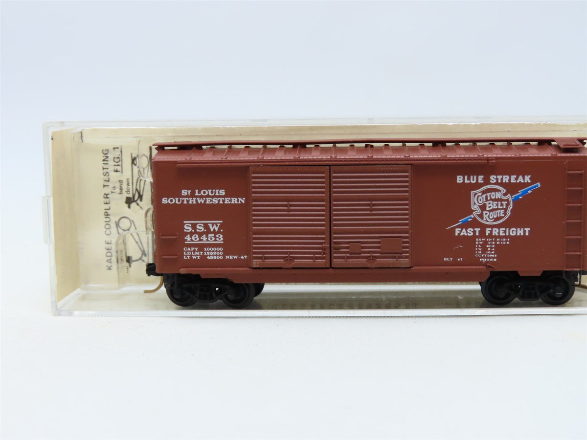 N Kadee Micro-Trains MTL #23030 SSW Cotton Belt Blue Streak 40&#39; Box Car #46453