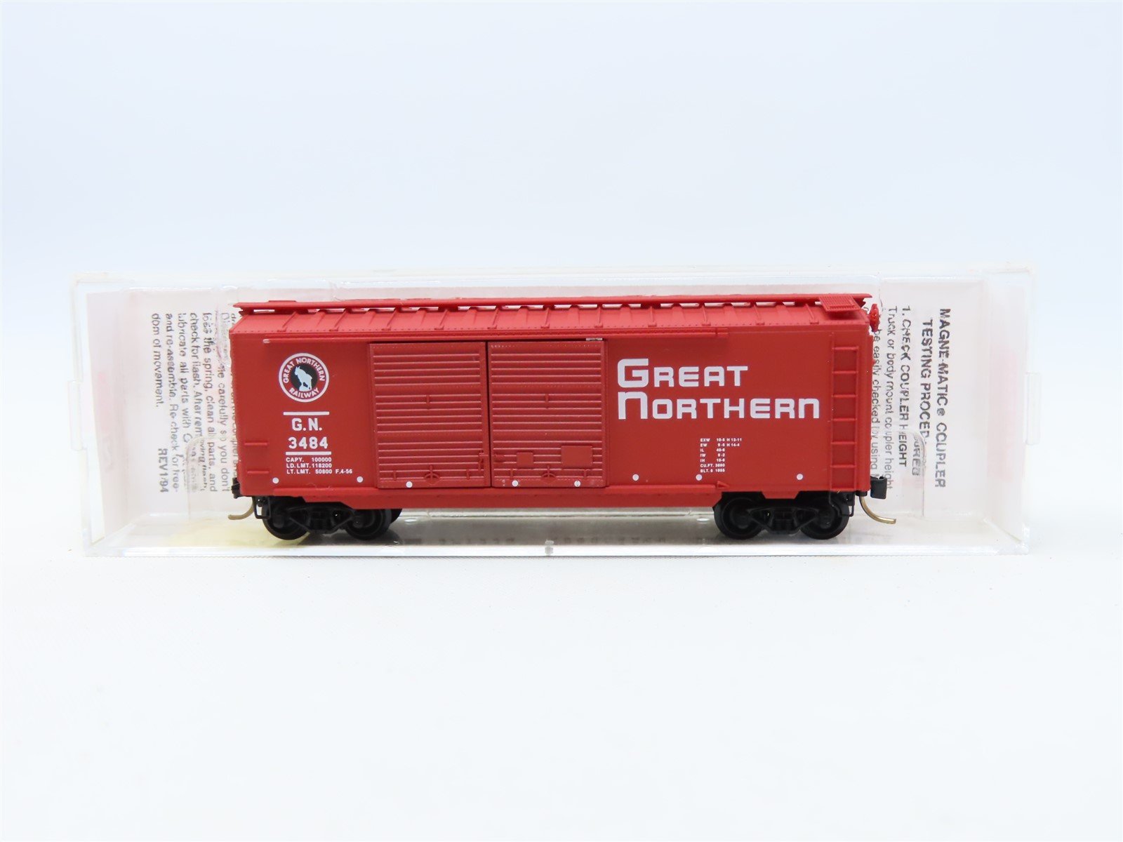 N Scale Micro-Trains MTL #23210 GN Great Northern Circus Train 40' Box Car #3484