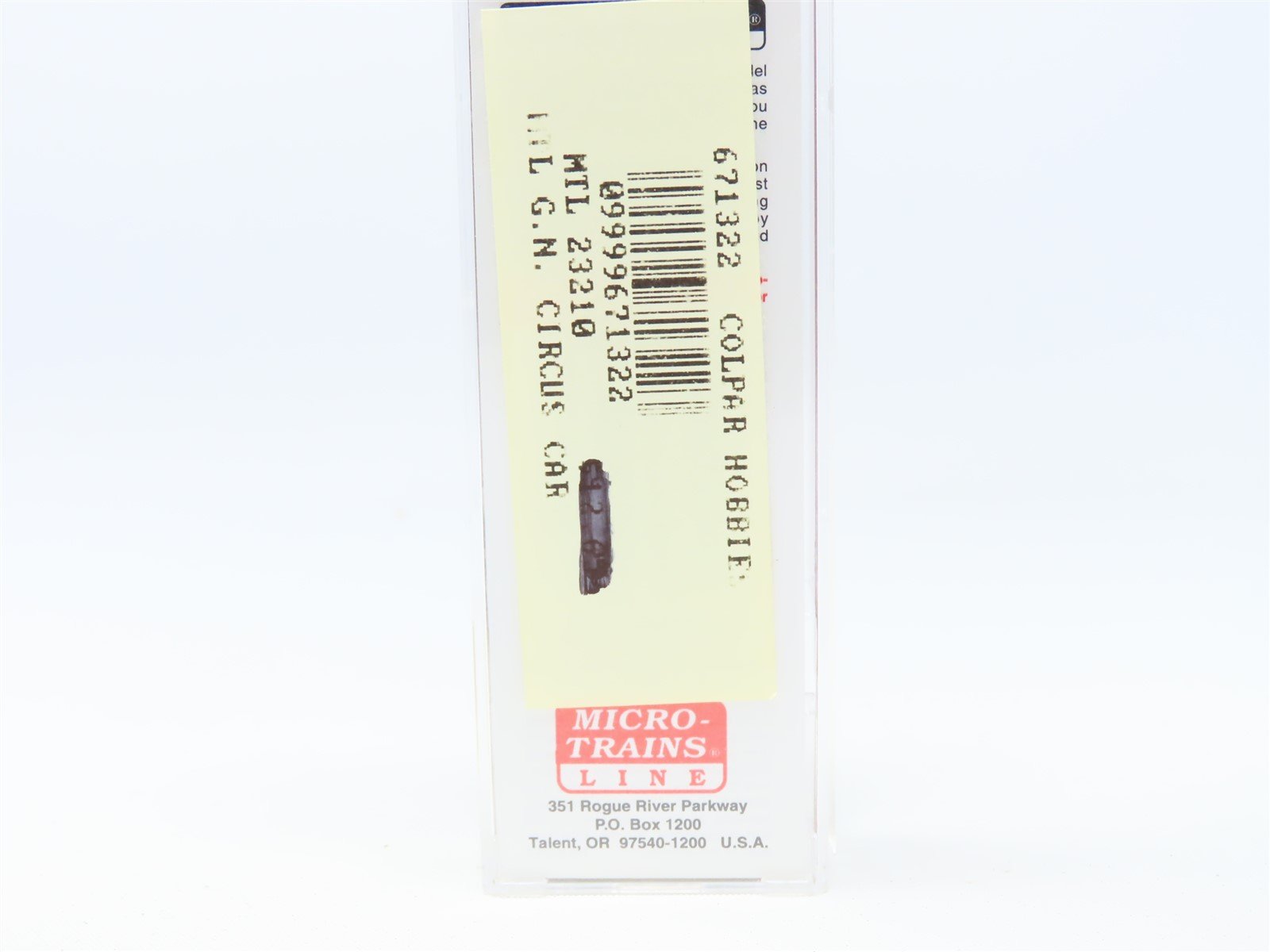 N Scale Micro-Trains MTL #23210 GN Great Northern Circus Train 40' Box Car #3484