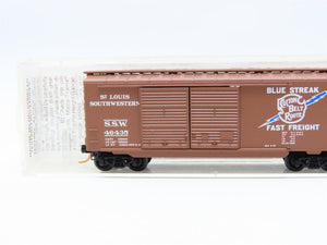 N Micro-Trains MTL #23030 SSW Cotton Belt Route Blue Streak 40' Box Car #46435