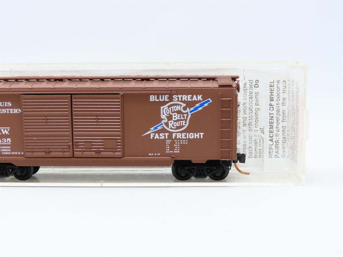 N Micro-Trains MTL #23030 SSW Cotton Belt Route Blue Streak 40&#39; Box Car #46435