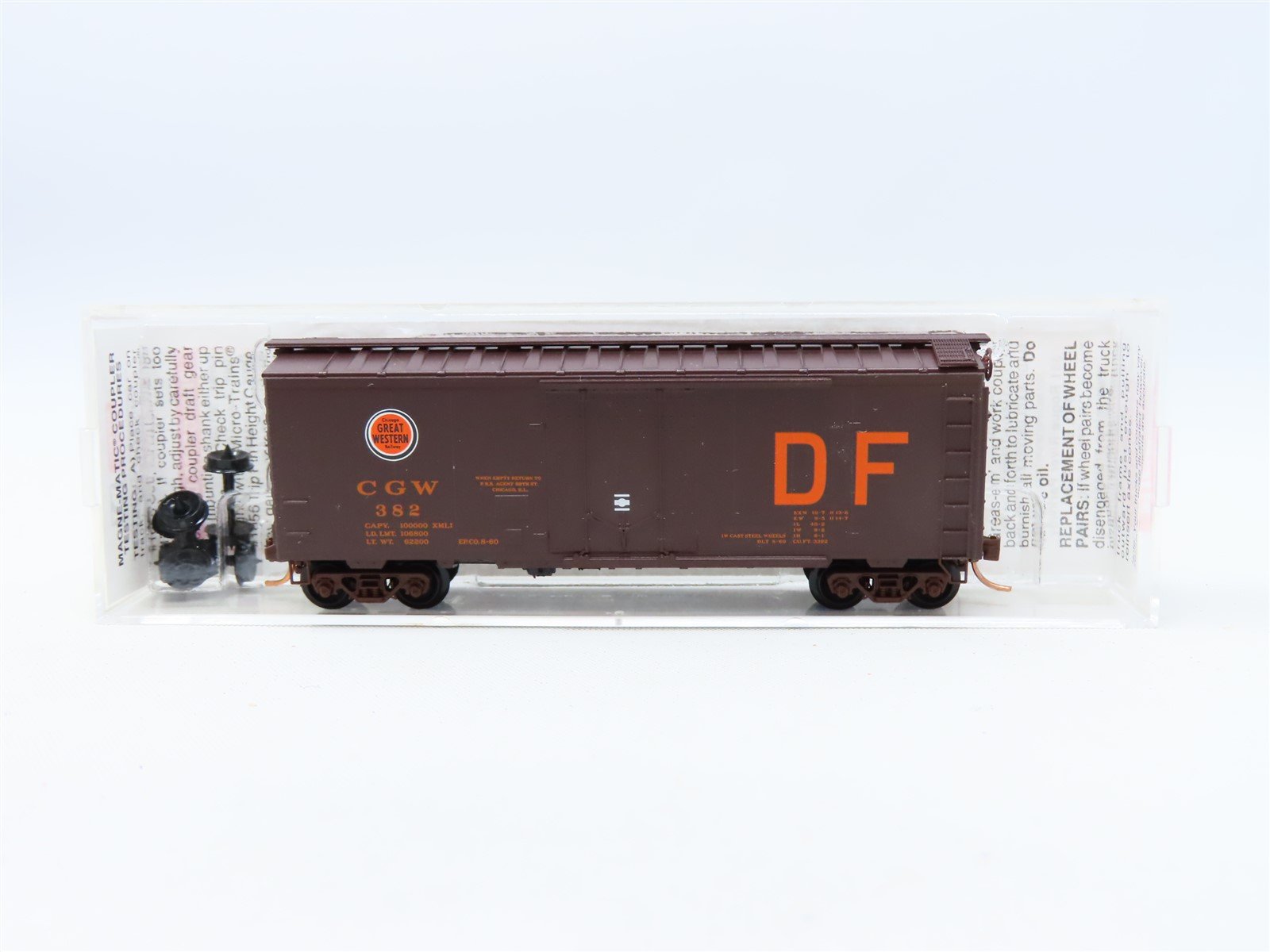 N Scale Micro-Trains MTL #21430 CGW Chicago Great Western 40' Box Car #382
