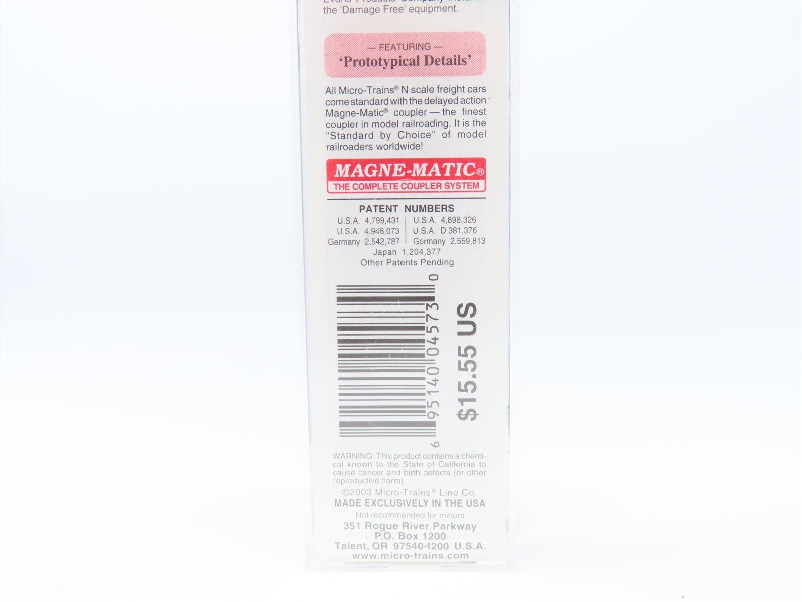 N Scale Micro-Trains MTL #21430 CGW Chicago Great Western 40' Box Car #382