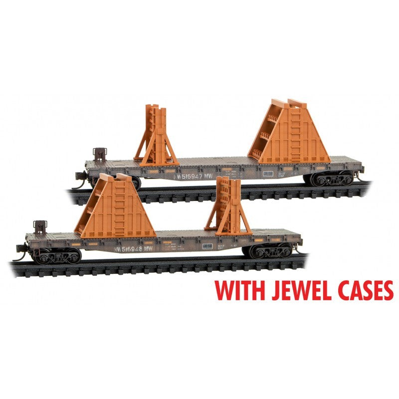 N Micro-Trains MTL 98302222 NS Norfolk & Southern 50' Flat Car 2-Pk - Weathered