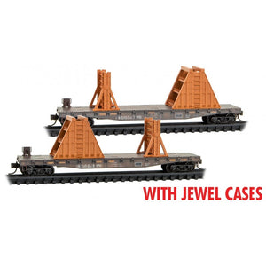 N Micro-Trains MTL 98302222 NS Norfolk & Southern 50' Flat Car 2-Pk - Weathered