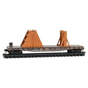 N Micro-Trains MTL 98302222 NS Norfolk & Southern 50' Flat Car 2-Pk - Weathered