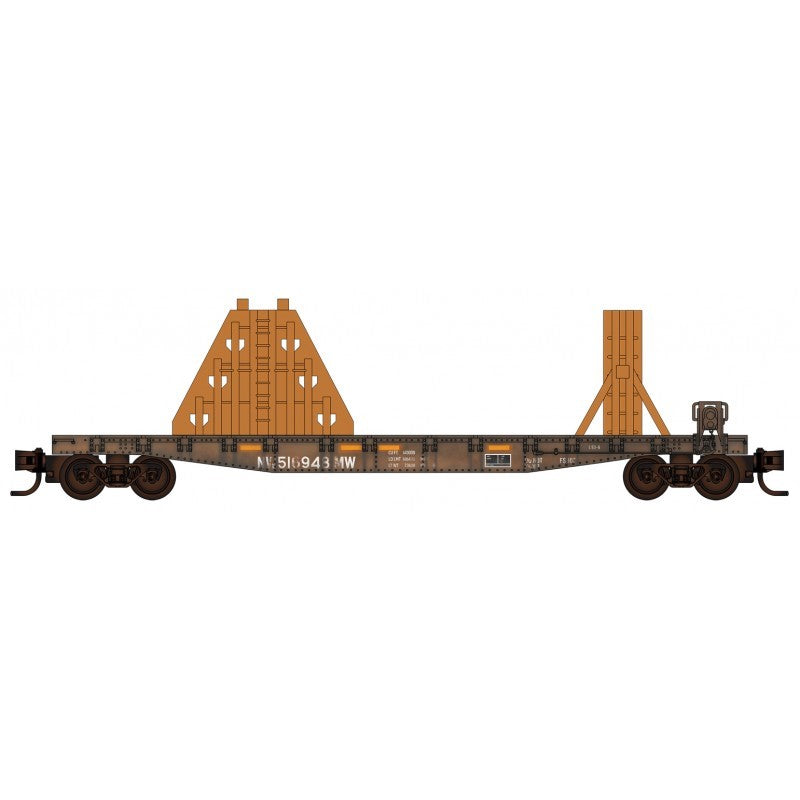 N Micro-Trains MTL 98302222 NS Norfolk & Southern 50' Flat Car 2-Pk - Weathered