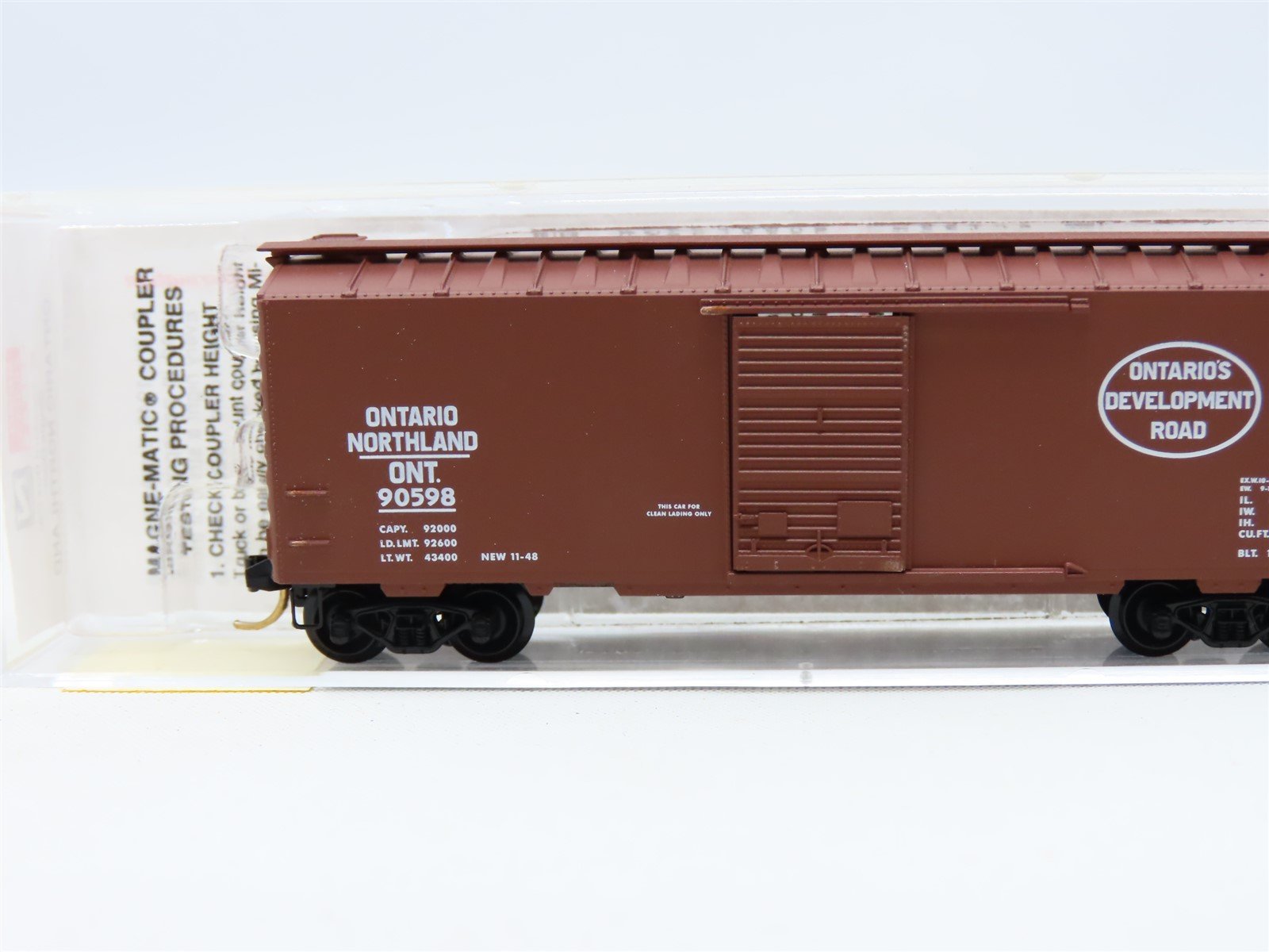 N Scale Micro-Trains MTL #20376 ONT Ontario Northland 40' Box Car #90598