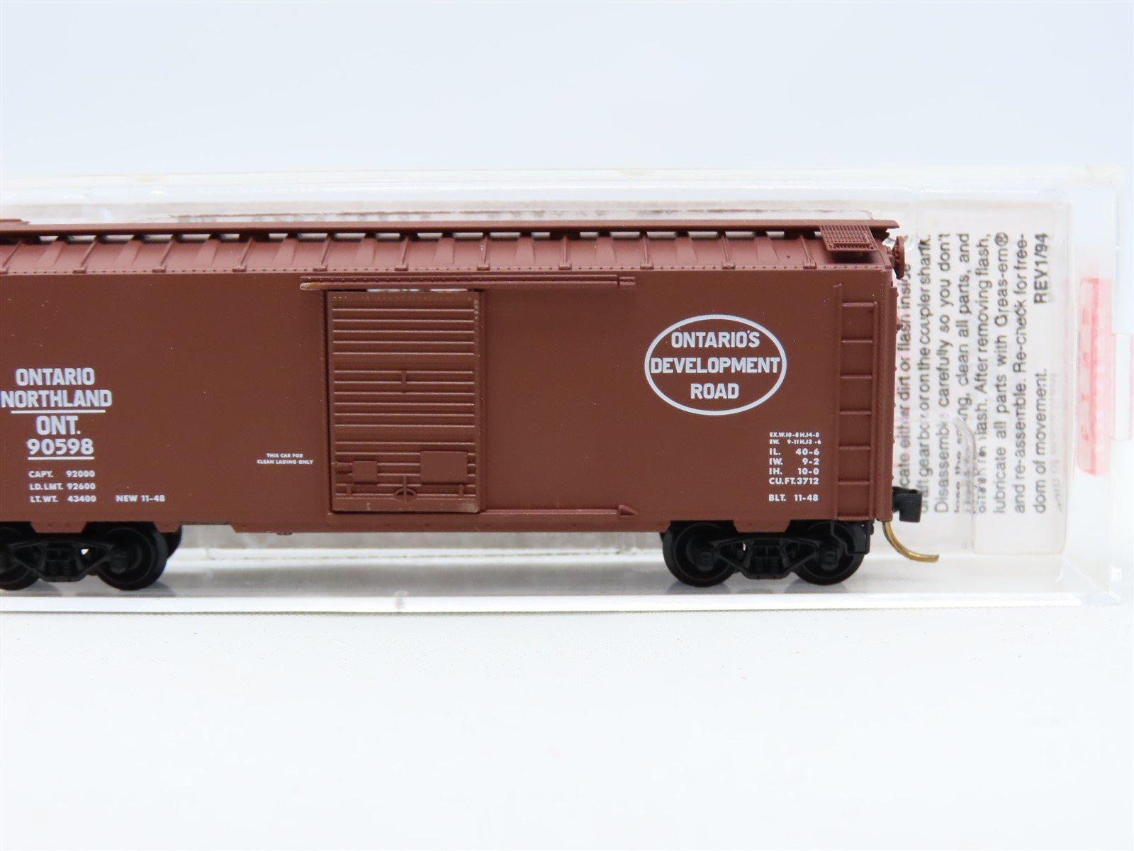 N Scale Micro-Trains MTL #20376 ONT Ontario Northland 40' Box Car #90598