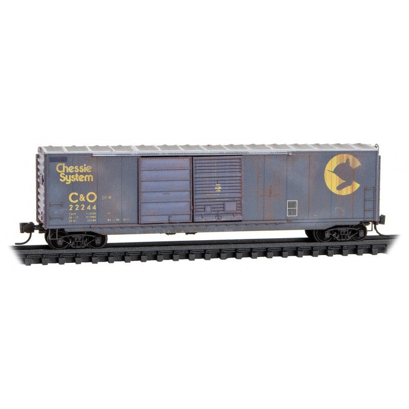 N Micro-Trains MTL 98305053 B&O C&O Chessie System 50' Box Car 2-Pk - Weathered