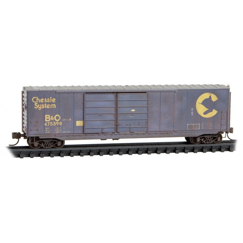 N Micro-Trains MTL 98305053 B&O C&O Chessie System 50' Box Car 2-Pk - Weathered