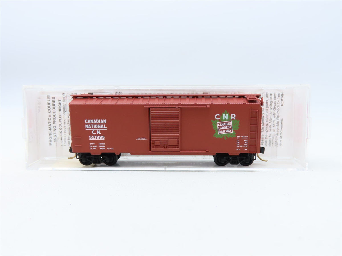 N Micro-Trains MTL #20206 CN Canadian National 40&#39; Single Door Box Car #521995