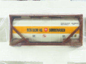 HO Scale Trix 24329 DBAG German Deep Well Flat Cars w/Bertschi Containers 3-Pack