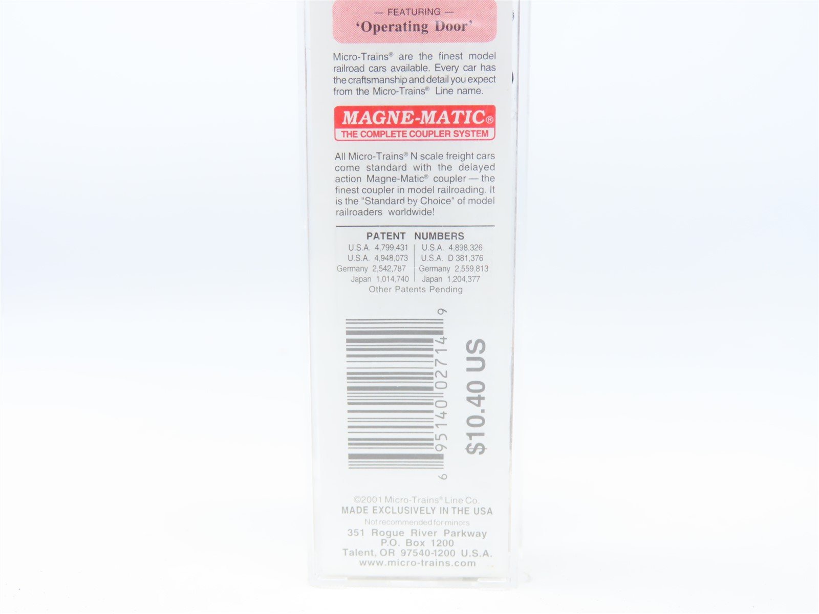 N Scale Micro-Trains MTL 20546 CP Canadian Pacific 40' Single Door Box Car #4901