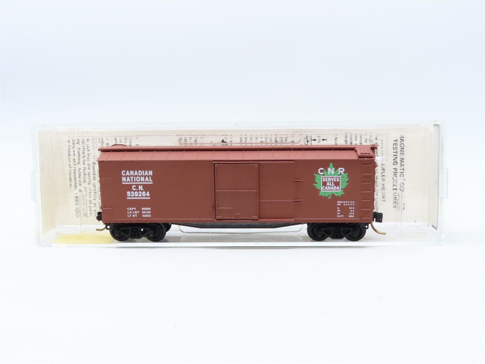 N Scale Kadee Micro-Trains MTL #39040 CN Canadian National 40' Box Car #539264