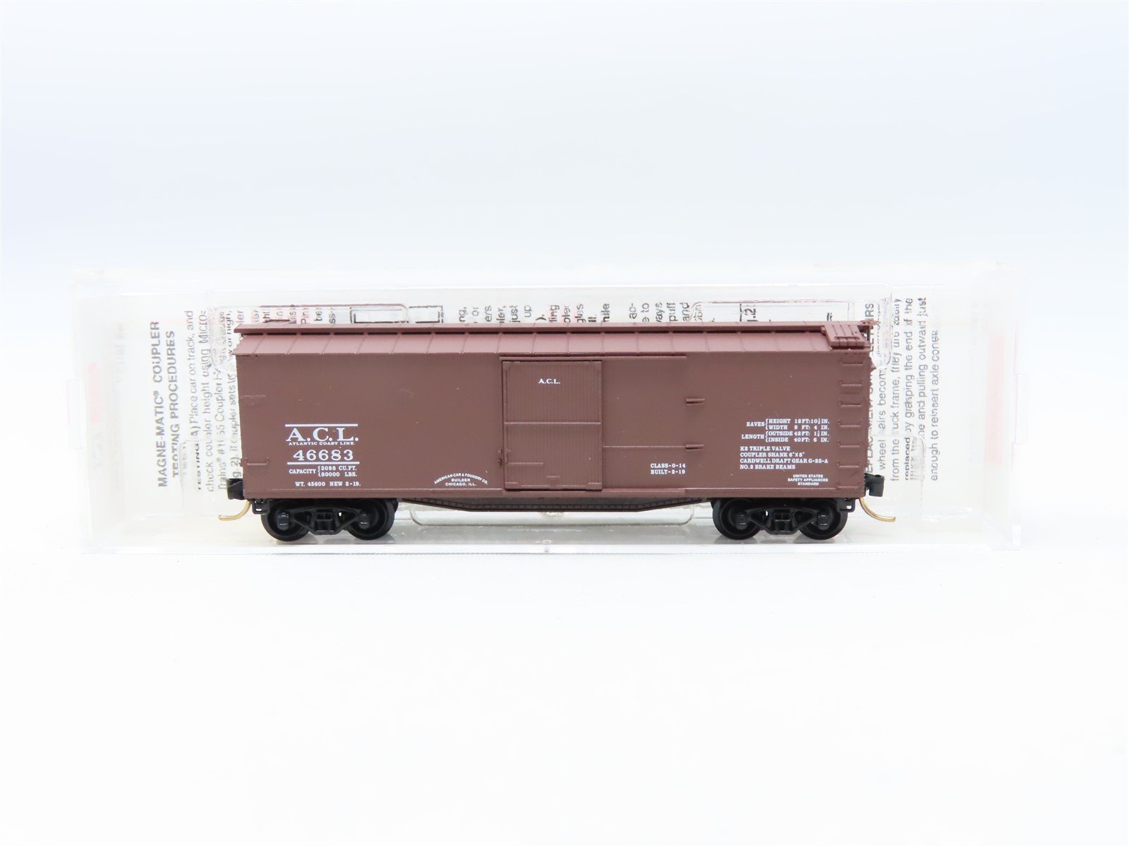 N Scale Micro-Trains MTL #39080 ACL Atlantic Coast Line 40' Box Car #46683