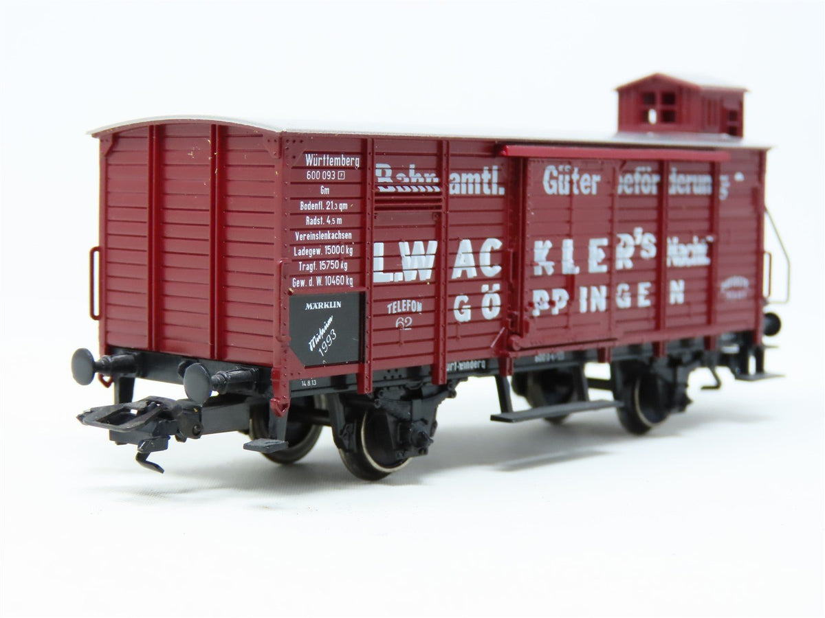 HO Marklin Museum 1993 K.W.St.E. Wurttemberg Box Car w/Brakeman&#39;s Cab #093P