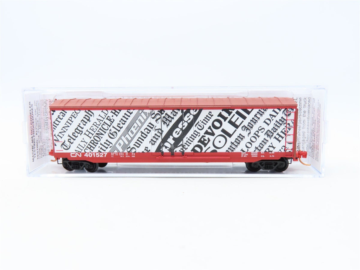 N Scale Micro-Trains MTL #03800460 CN &quot;Newspaper&quot; 50&#39; Plug Door Box Car #401527