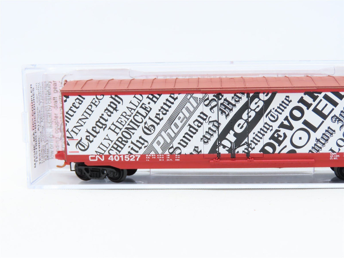 N Scale Micro-Trains MTL #03800460 CN &quot;Newspaper&quot; 50&#39; Plug Door Box Car #401527