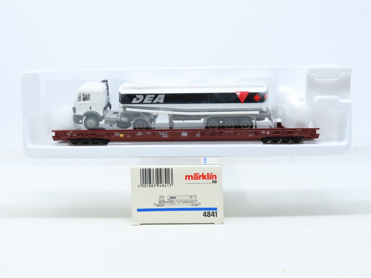 HO Scale Marklin 4841 DB German Flat Car #185-7 w/DEA Tanker Truck Load