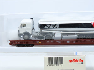 HO Scale Marklin 4841 DB German Flat Car #185-7 w/DEA Tanker Truck Load