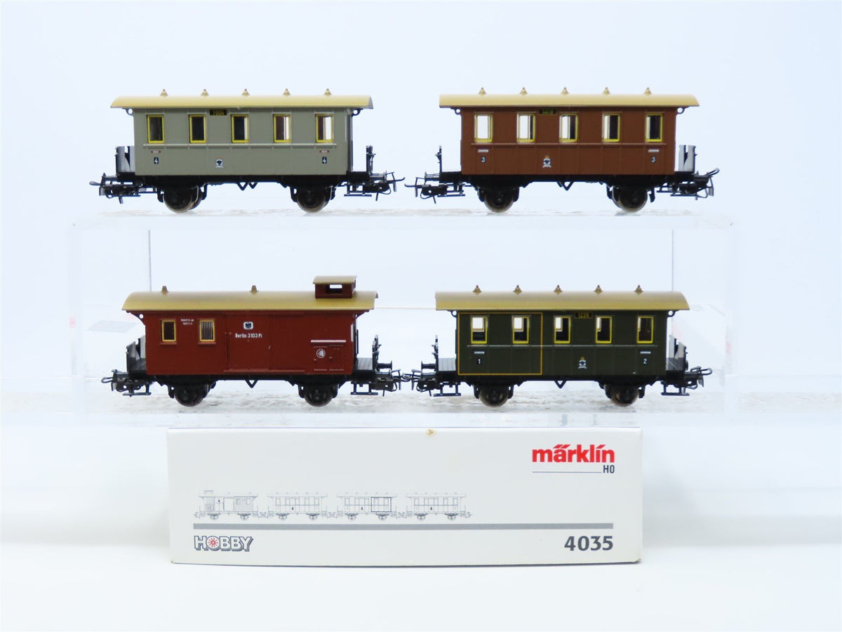 HO Scale Marklin 4035 KPEV Royal Prussian Era I Passenger Train 4-Car Set