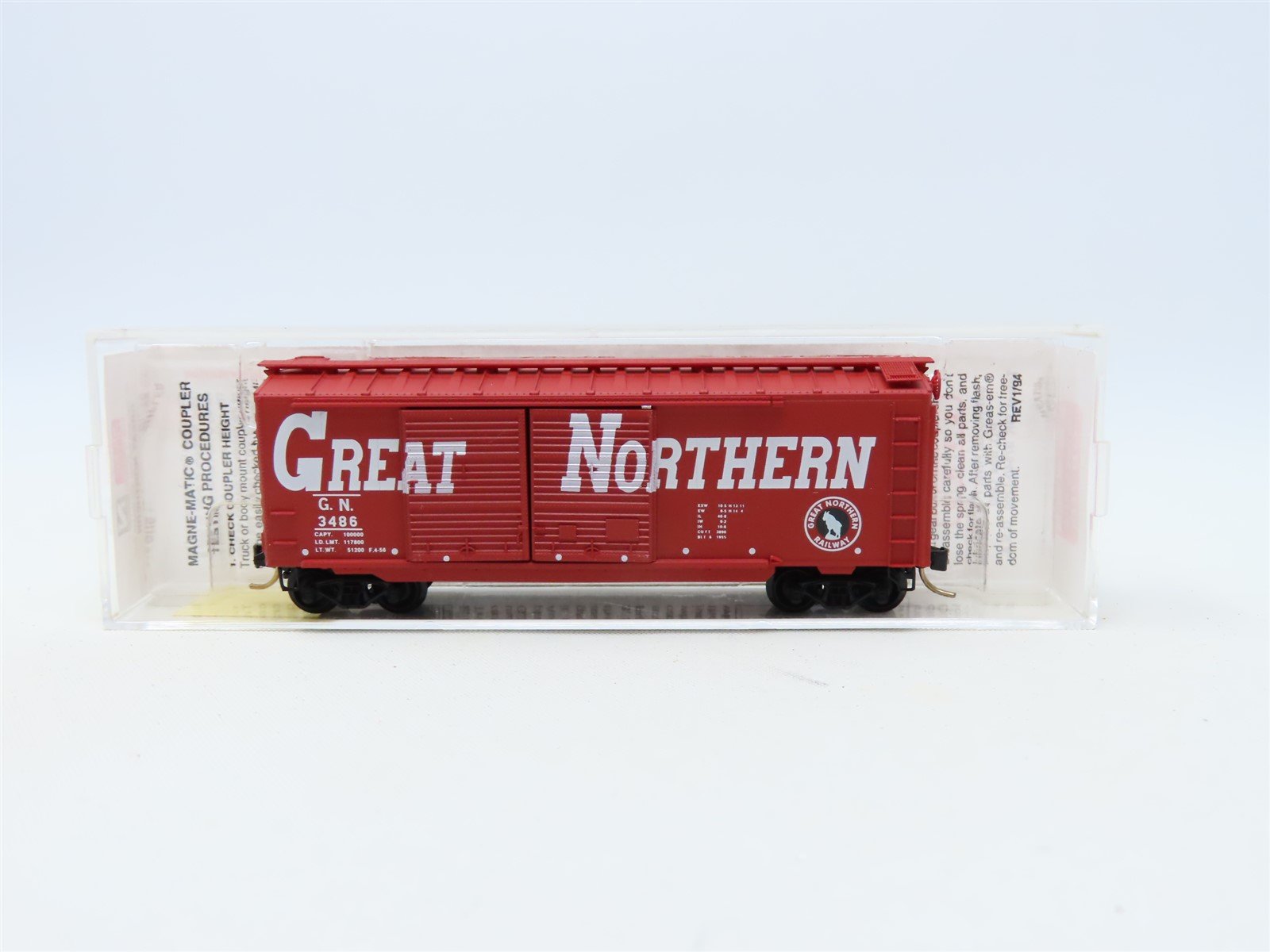 N Scale Micro-Trains MTL #23220 GN Great Northern Circus Train 40' Box Car #3486