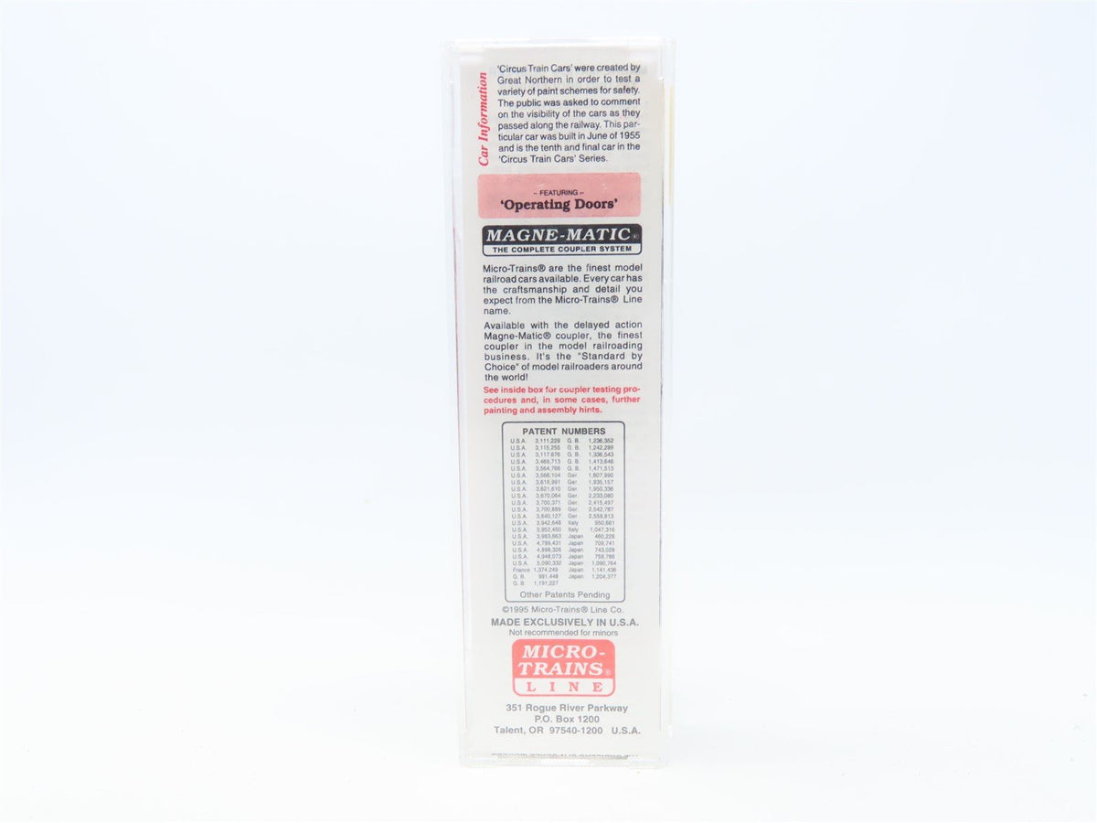 N Scale Micro-Trains MTL #23220 GN Great Northern Circus Train 40&#39; Box Car #3486
