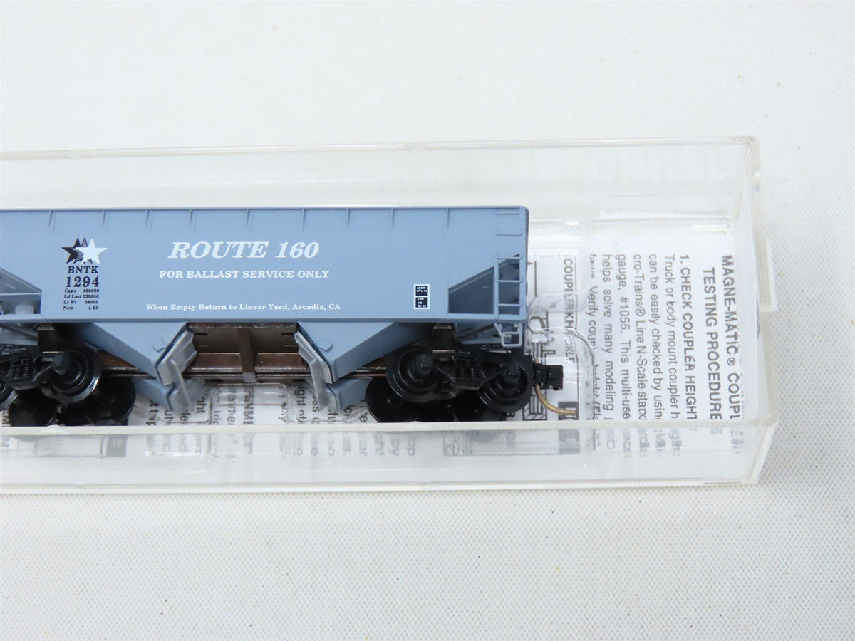 N Scale Micro-Trains MTL Special Run BNTK Route 160 2-Bay Open Hopper #1294