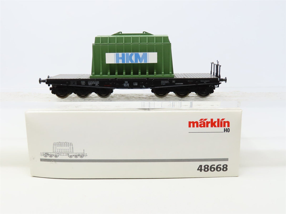 HO Scale Marklin 48668 DB German HKM Era II Heavy Duty Flat Car w/Thermal Hood