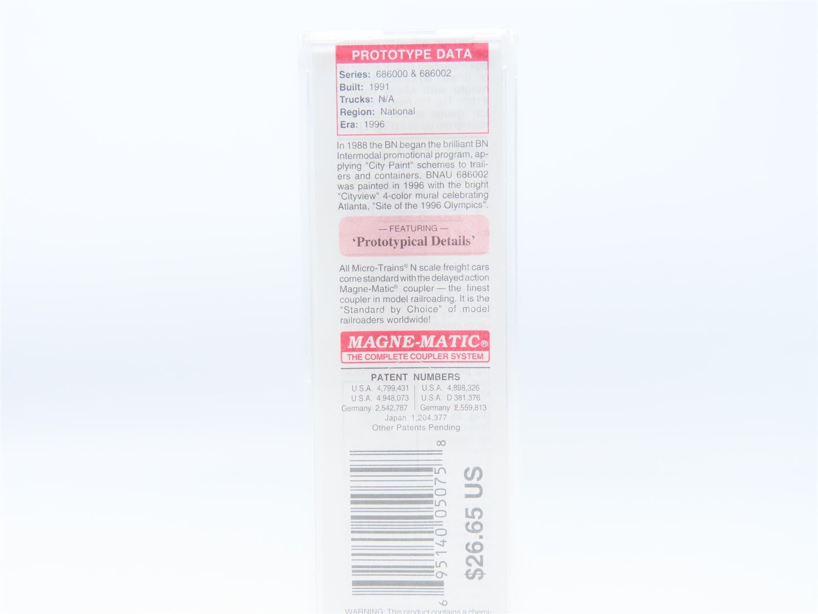 N Scale Micro-Trains MTL 81710 BNAU Burlington Northern 48' Container - Atlanta