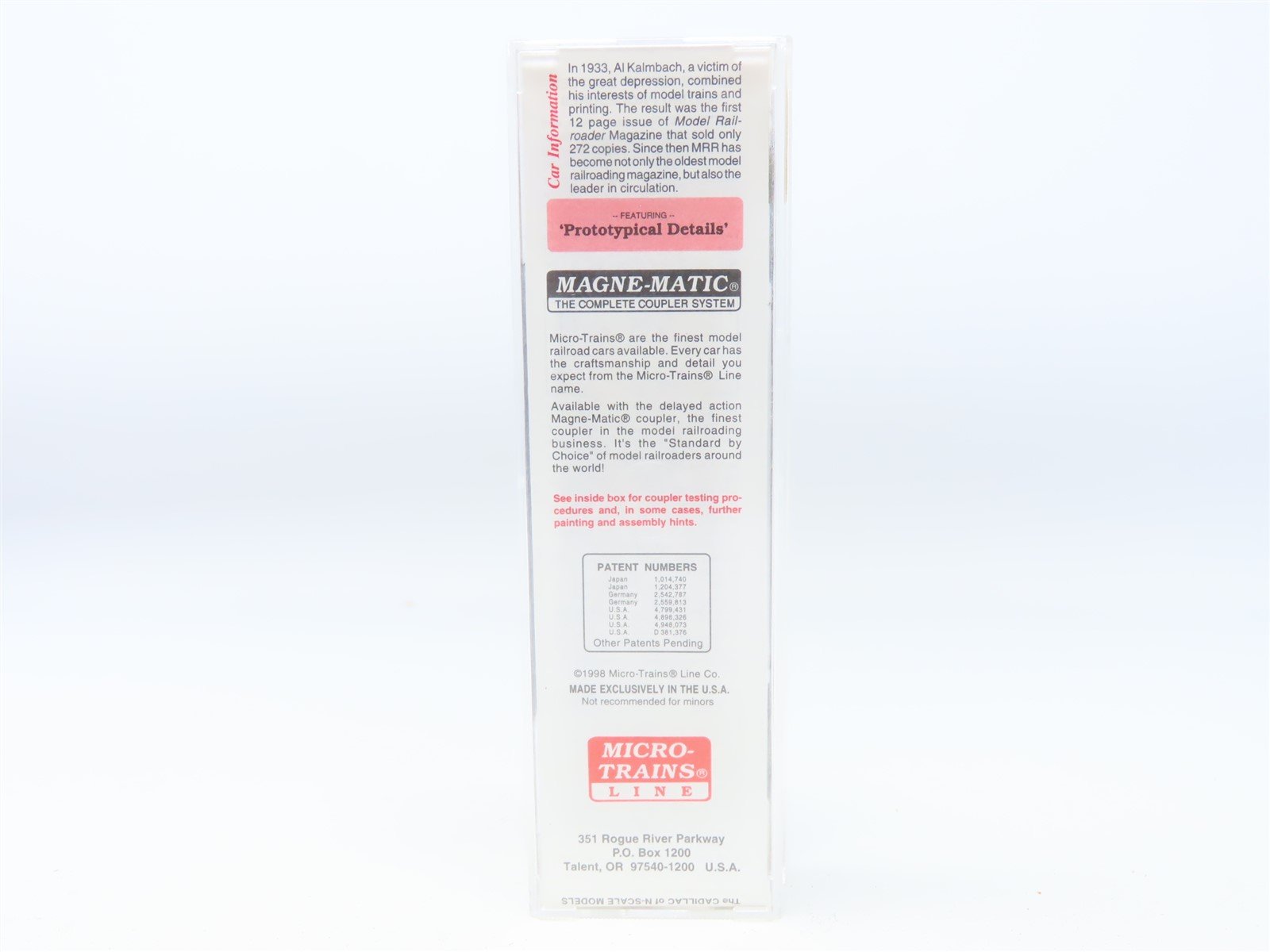 N Scale Micro-Trains MTL #32360 MR Model Railroader 65 Years 50' Box Car #346599