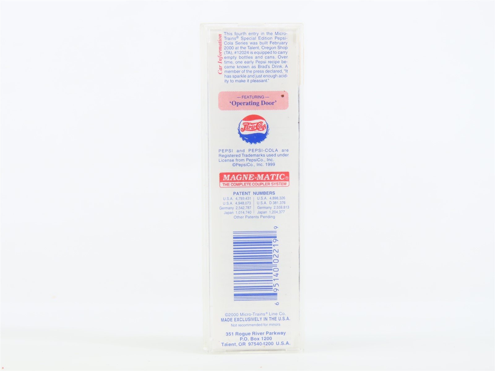 N Scale Micro-Trains MTL 120220 PCMT Pepsi-Cola 40' USRA Steel Box Car #12024