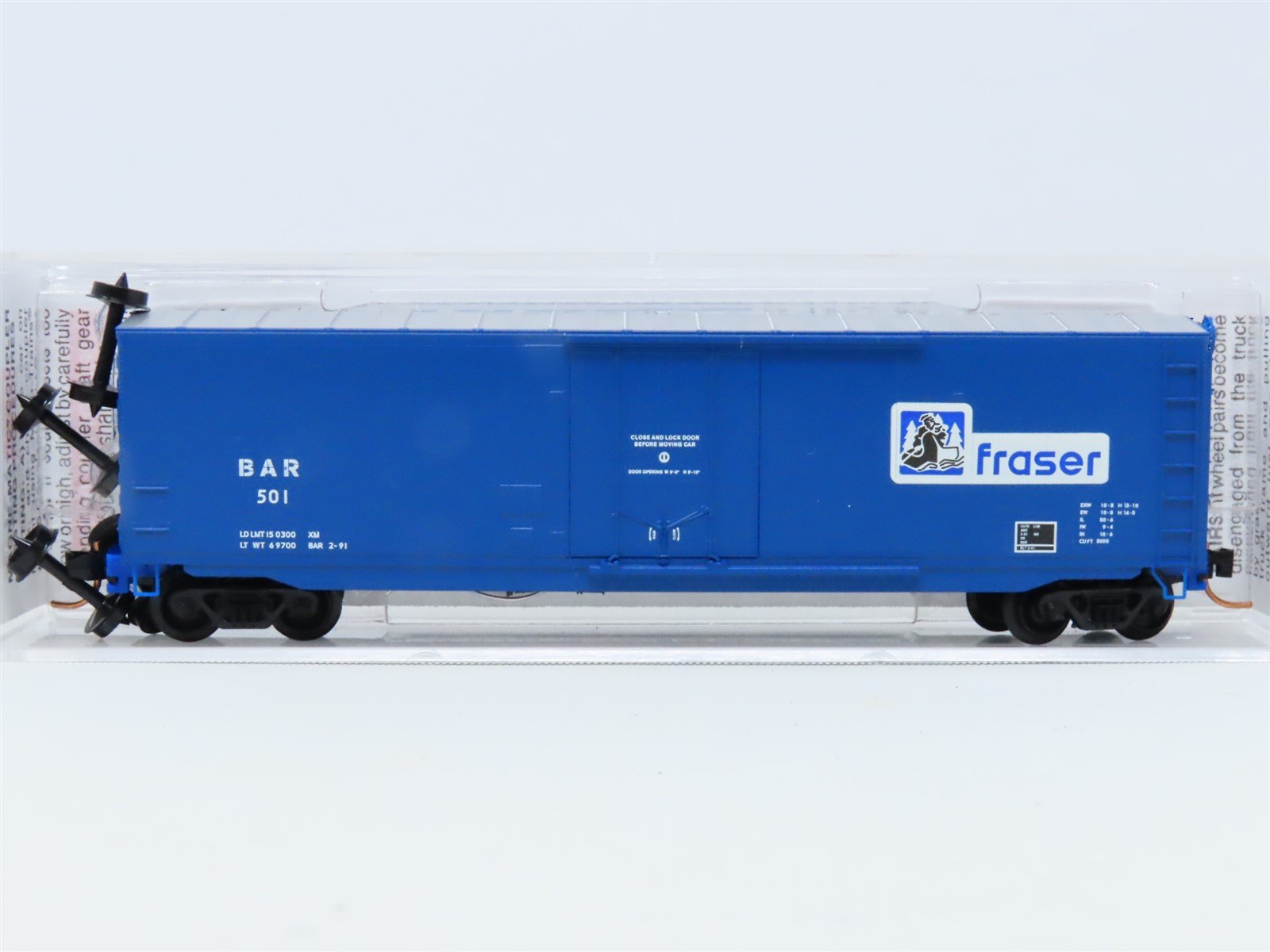N Scale Micro-Trains MTL 03800390 BAR "fraser" 50' Plug Door Box Car #501