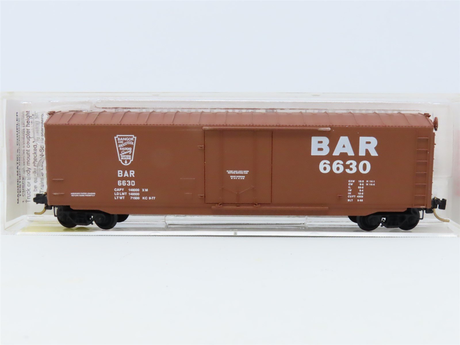 N Micro-Trains MTL #38140 BAR Bangor & Aroostook 50' Plug Door Box Car #6630