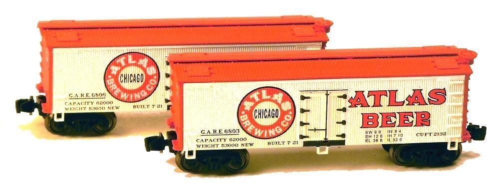 Z Scale FULL THROTTLE FTB9403-1 GARE Atlas Beer 34&#39; Woodside Reefer Set #1