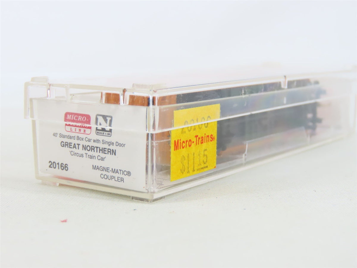 N Micro-Trains MTL #20166 GN Great Northern Circus Train 40&#39; Box Car #19038