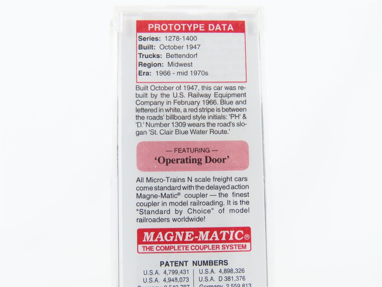 N Scale Micro-Trains MTL #02000150 PHD Port Huron & Detroit 40' Box Car #1309